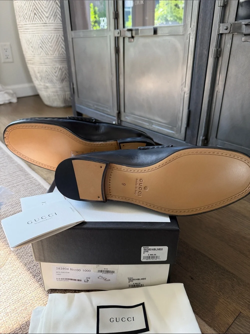 Gucci 1953 Black Leather Horsebit Loafers